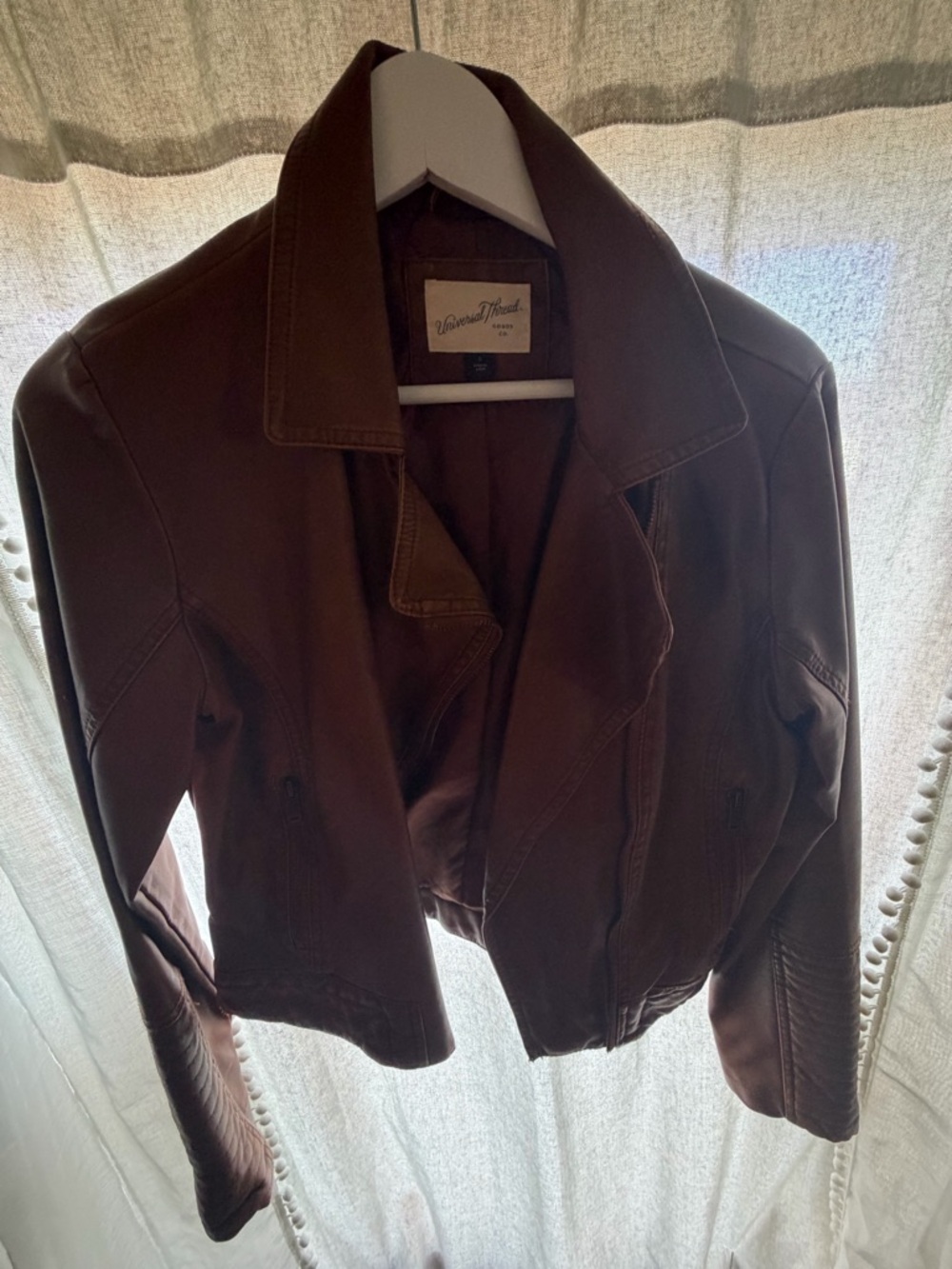 Universal Thread Brown Leather Moto Jacket